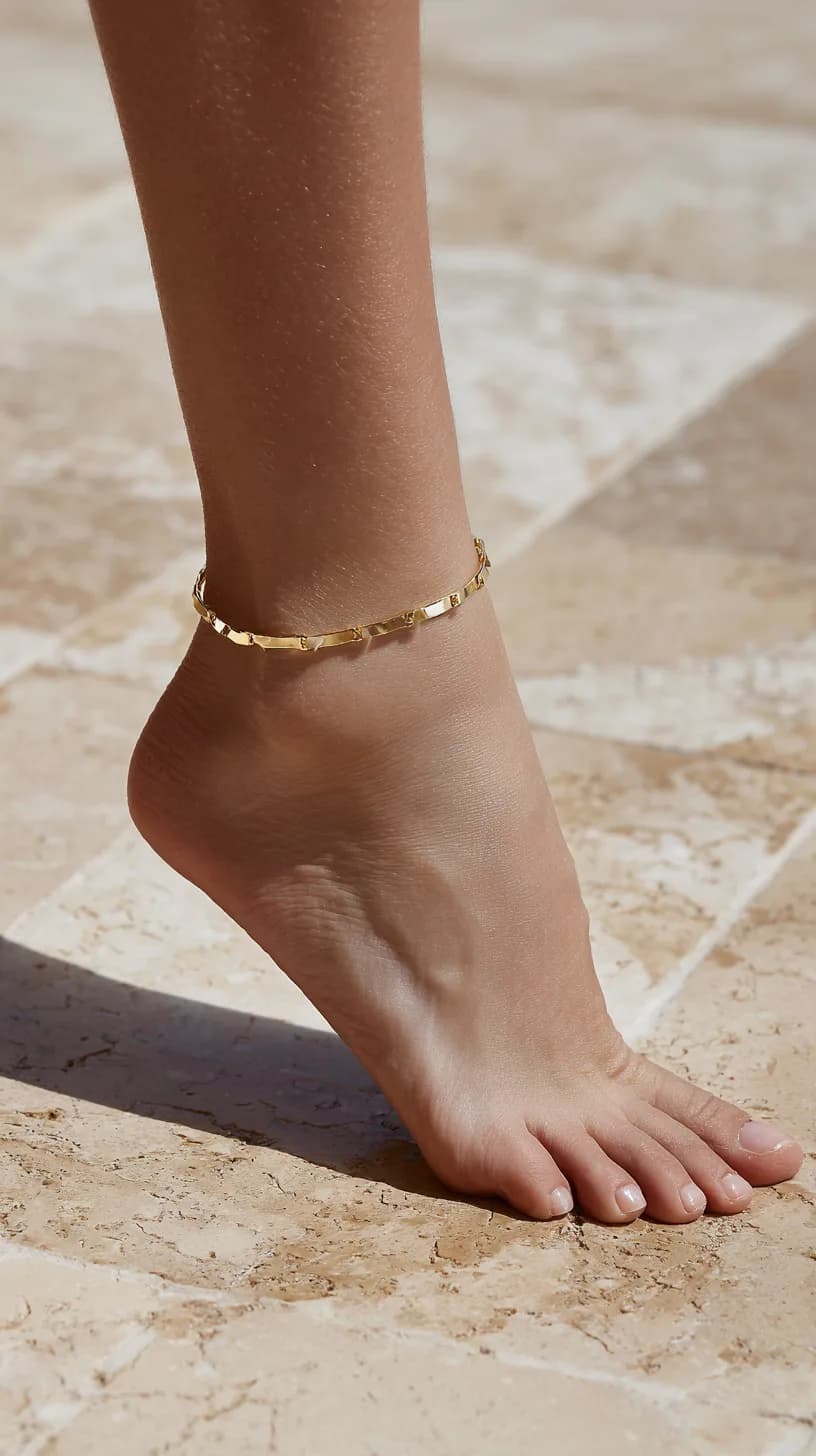 Picha za Anklet za AI — Anklets Zilizovaliwa Kwenye Mguu - Baada example 2