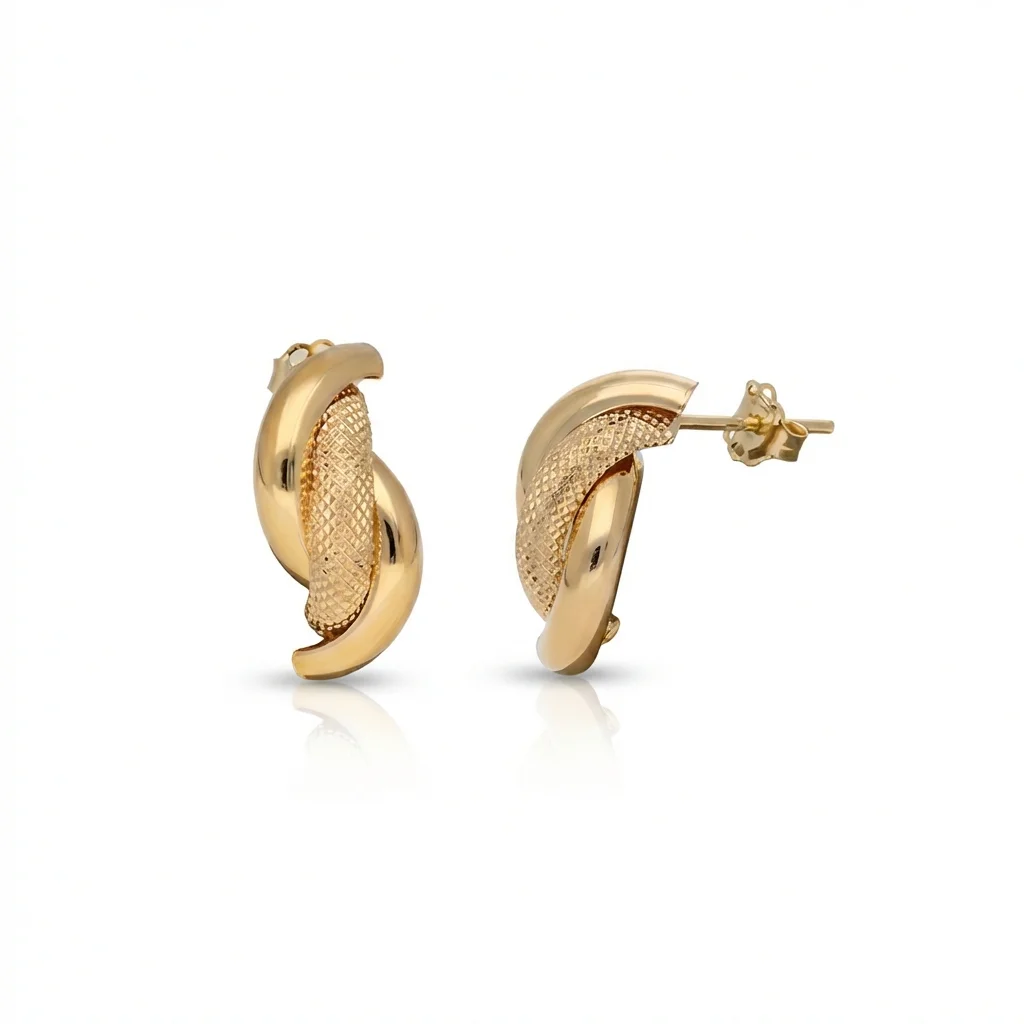 Close-up of earring gemstones